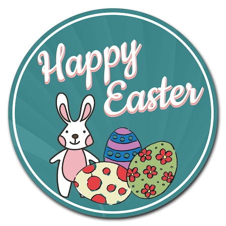Happy Easter 2 Circle Corrugated Plastic Sign